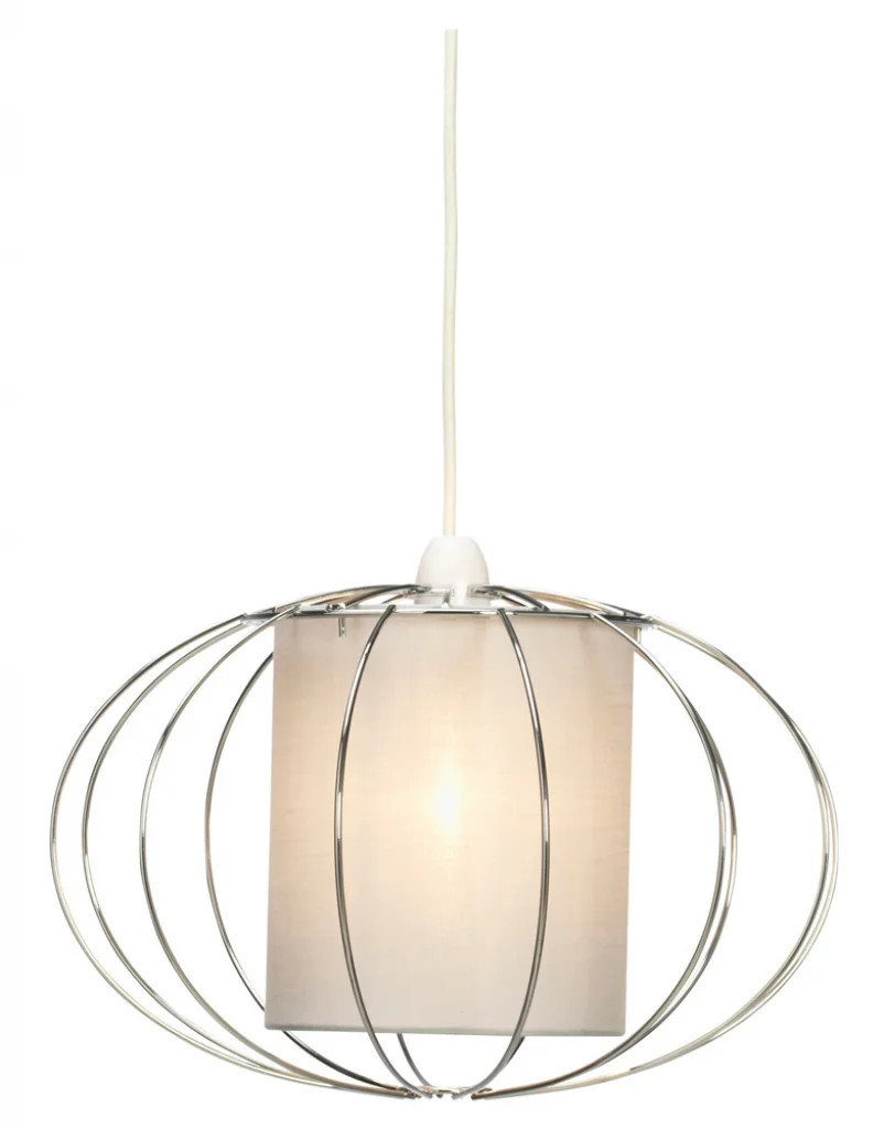 Metal Lampshade Silver Tigris Chrome 340mm Shade Only Oaks Lighting 819 CH