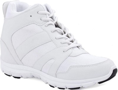 CALTO G3329 - 4 Inch Elevator Height Increase Mesh Sporty Glacier White Sneakers