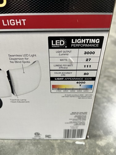 Defiant MaxDetect 240° Wired Black Motion Sensor 3-Head LED Security Flood Light - Picture 10 of 10