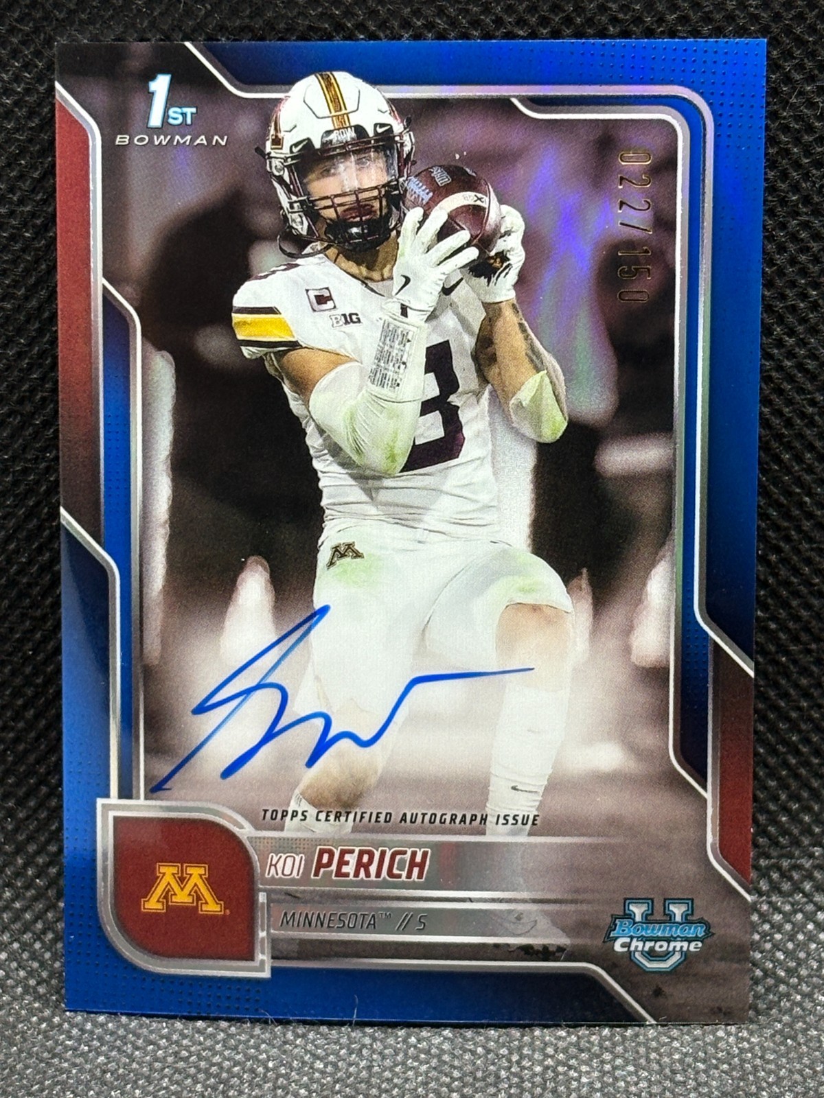 2025 Bowman U Chrome Koi Perich 1st Blue Refractor On-Card Auto /150