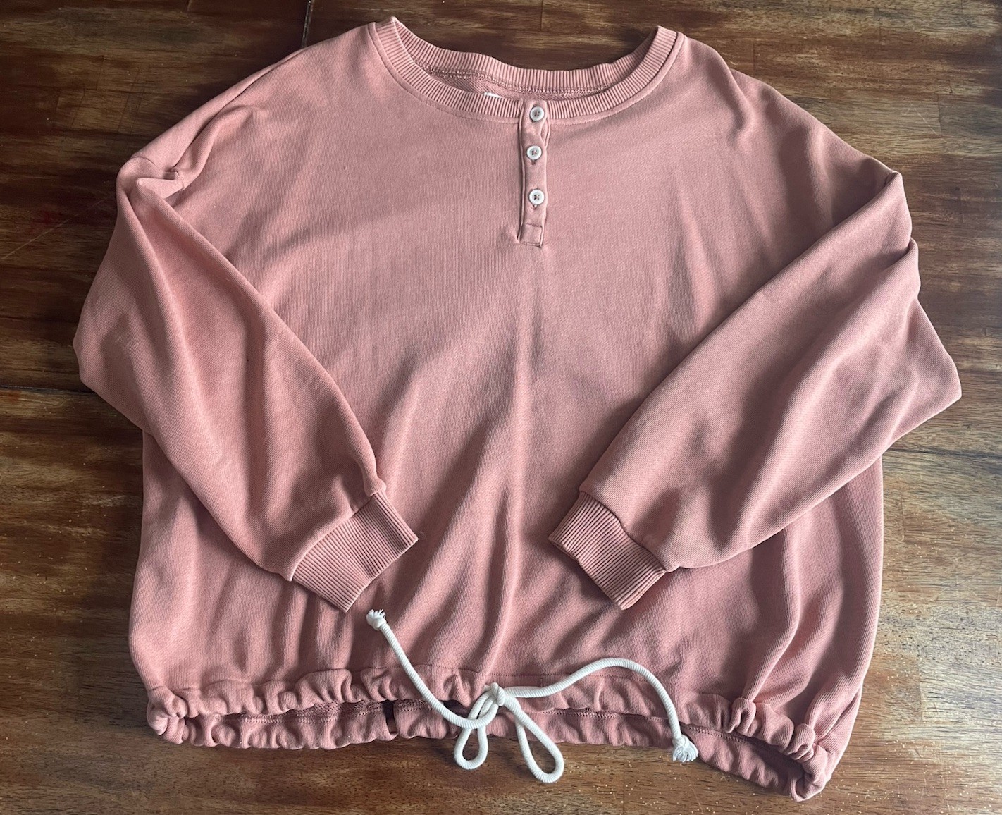 American Eagle Pink Drawstrings Pullover Medium - image 1