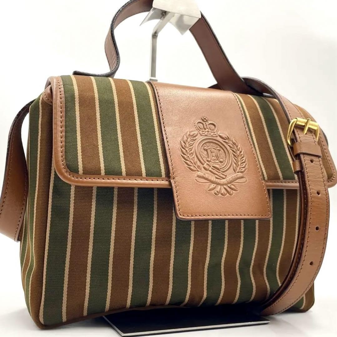CELINE ヴァニティ ショルダー・ハンドバッグ_ Triomphe Canvas CELINE Triomphe Canvas 2 Way Shoulder Bag Black Green