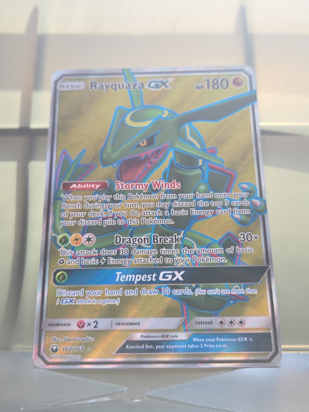 Rayquaza GX (Full Art) 160/168 Sm-Celestial Storm Holo Nm Near Mint Pokemon 2018
