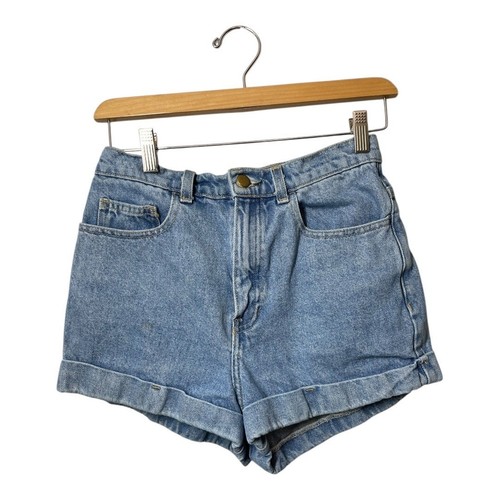 American Apparel Womens Denim Jean Shorts Jorts Size 27 Cuffed High Wasited