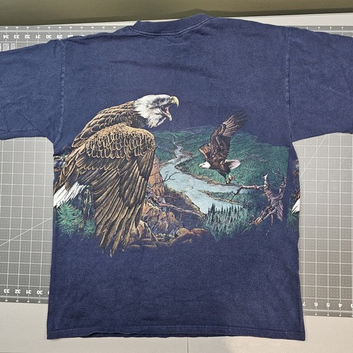 Vintage Eagle Idaho Tshirt Large 90s Single Stitch Biker Nature Harley Grunge - Picture 6 of 10