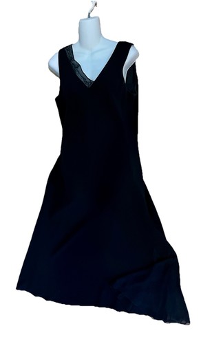 Maxi Vestido JONES New York Negro Sin Mangas Cuello en V Cuentas Forrado Formal Talla 14 - Imagen 4 de 12