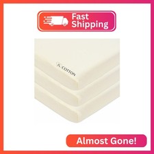 American Baby Company 3 Pack 100 Natural Cotton Fitted Mini Crib Sheets 38" x 2