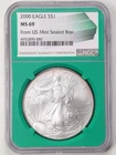 2000 $1 1oz Silver American Eagle MS69 NGC 4952890-080 Green Core Sealed Box