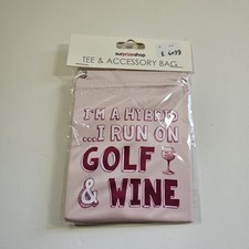 Surprizeshop Ladies Golf Tee & Accessory Bag 'I'm A Hybrid-I Run On Golf & Wine'