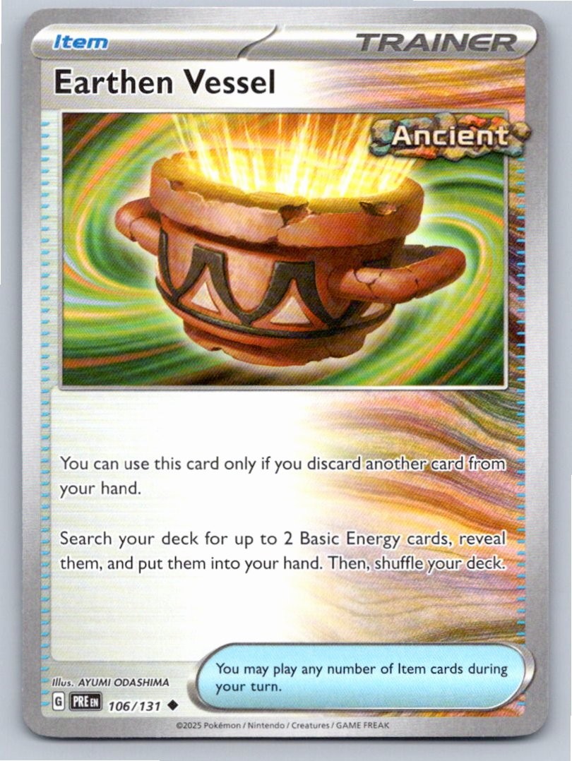 2025 POKEMON EARTHEN VESSEL PRISMATIC EVOLUTIONS 106/131 UC NM A76341 FREE S&H