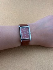 RED SILVER Vintage Seiko Slim Quartz Men’s Wristwatch