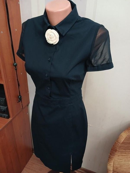 Women Laura Ashley Dress Navy Cotton 32