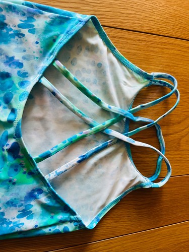 Girl's Blue NEXT Cross Back Swimsuit Age 9 Excellent Condition - Picture 3 of 4