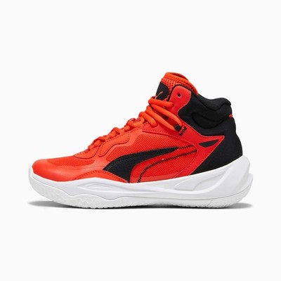 PUMA Unisex Kids' Playmaker Pro Mid Jr Red Blast/Fiery Red - 37833012, Red Blast