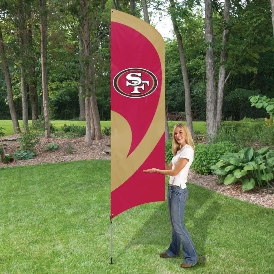 Kit de bandeira traseira bandeira da equipe alta San Francisco 49ers 8,5 x 2,5 pés com vara - Imagem 2 de 2