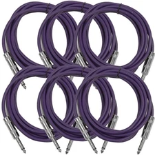 SASTSX-10Purple-6PK 10-Feet TS 1/4-Inch Guitar, Instrument, or Patch Cable, P...