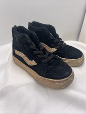 VANS "Off The Wall" Old Skool Baby Toddler Skate High Sneakers 721454 Sz 6 Black
