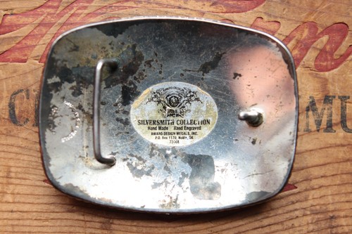 Vintage große ADM versilberte Ruger Schusswaffen Logo Western Gürtelschnalle - Bild 3 von 3