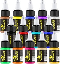 Professional Tattoo Ink for Human Skin Set 14 Colors 1/2 oz...