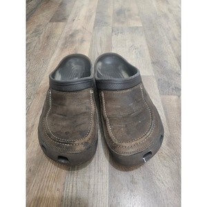 Crocs Yukon Mesa Clog Mens 12 Black Leather Strap Sport Sandal 203261 Comfort Crocs Yukon Mesa | eBay main image 4