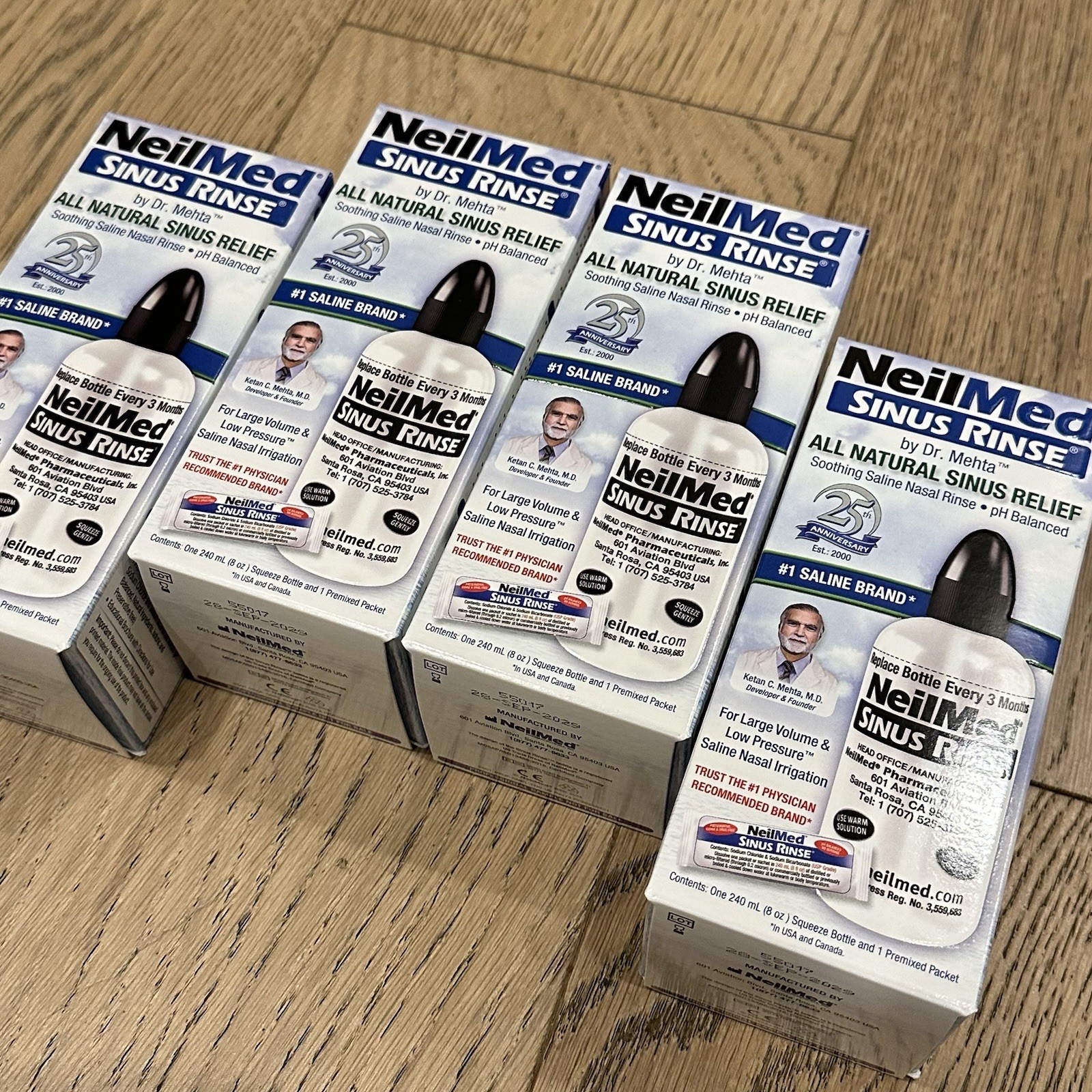 NIB 4 Boxes NeilMed Sinus Rinse 8 oz Bottles Plus Packets