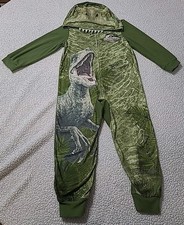 jurassic world LittleBoySize 6 velociraptor Blue Full Zip Bodysuit Hooded Pajama