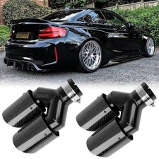 2.5" in 4" Out Dual Exhaust Tips Carbon Fiber For 5 Series F10 F10 535i 550i M5