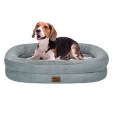 Orthopedic Waterproof Large Dog Bed Memory Foam Washable Dog Bed with Bolster...