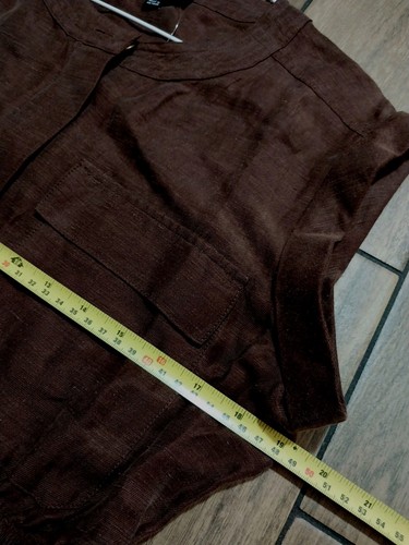 J Crew Mini Dress Women's Size 8 Linen Blend Gold Button Chelsea Brown - Picture 6 of 6