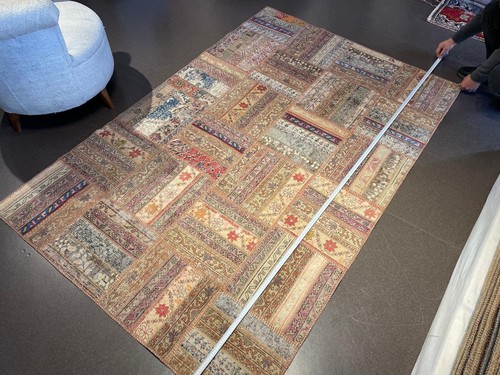 Oriental Patchwork Rug, 5 x 8 ft Bohemian Rug, Living Room Decor, Kitchen Carpet - Picture 5 of 8
