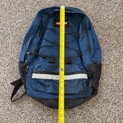 VTG 90s Eastpak Backpack Blue Made in USA School Bag Reflective