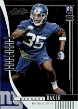 2019 ABSOLUTE DEANDRE BAKER RC #175 RC NEW YORK GIANTS 810