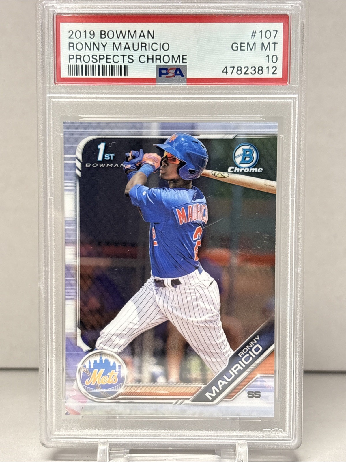 2019 BOWMAN CHROME RONNY MAURICIO 1ST BOWMAN - PSA 10