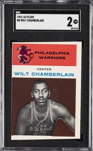 1961-62 FLEER #8 WILT CHAMBERLAIN ROOKIE RC SGC 2
