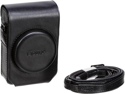 Neue Sony Kameratasche weiches Leder LCS-RXG schwarz Schultergurt für RX100