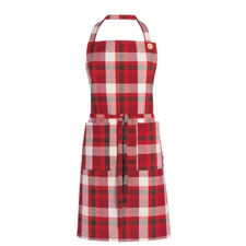 Now Designs Tannenbaum Plaid Spruce Apron, Recycled Cotton/Polyester 32"Lx28"W