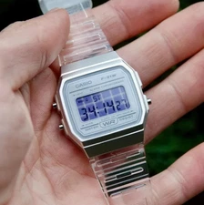 Gridlines Clear – Modified Watch Based on Casio F-91W – Transparent Case gift ED