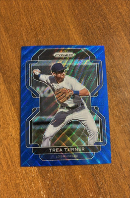 Trea Turner 2022 Panini Prizm Blue Wave Phillies Dodgers Nationals Wolfpack /60