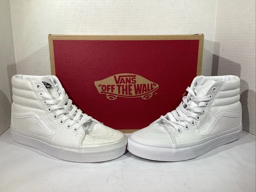 Sneakers Vans uomo taglia 5 5 EU 37 vera tela bianca Sk8 Hi AJ 1218