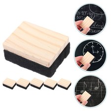 6Pcs Portable Wooden Chalkboard Eraser Reusable Felt Cleaner for Office School