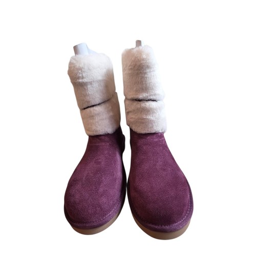 Botas cortas de invierno Koolaburra by UGG Dezi para mujer gamuza vino piel de oveja EE. UU. 8 UE 39 - Imagen 3 de 12