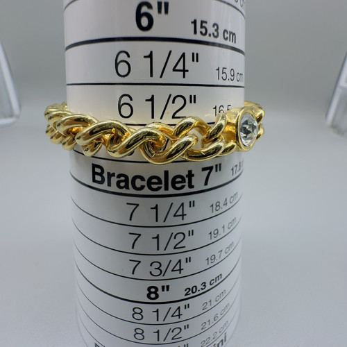 "Brazalete de eslabones de oro Ann Klein con cristal de Swarovski 6,75""" - Imagen 5 de 5
