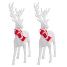 2 Pcs Christmas Reindeer Figurines Dinner Table Decorations Sculpture