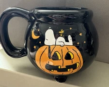 Peanuts Snoopy 3D Halloween Mug Witch’s  Cauldron Pumpkin Woodstock