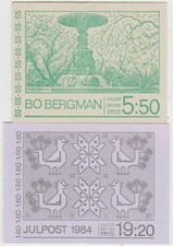 Sweden 2 Mint Complete Booklets 1969 Bo Bergman 1984 Birds  good condition