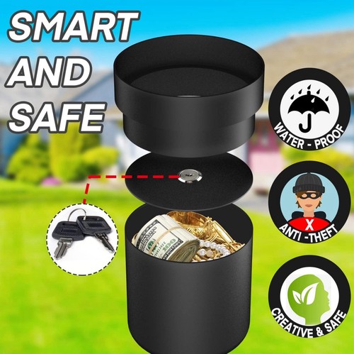 Flower Pot Hidden Safe, Secret Safe Compartment Lock Box-Black - Picture 9 of 12