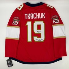 MATTHEW TKACHUK FLORIDA PANTHERS 25’ SC SIGNED AUTHENTIC NHL JERSEY JSA WIT COA