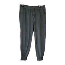 Rachel Zoe Olive Green Joggers Drawstring Waist Elastic Cuffs Pants Large