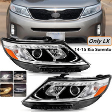 Pair Halogen Headlights For 2014 2015 Kia Sorento Lx Left Right W Led Drl 14-15