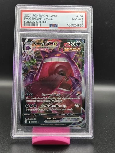 2021 POKEMON SWORD & SHIELD FUSION STRIKE #157 FULL ART/GENGAR VMAX PSA 8